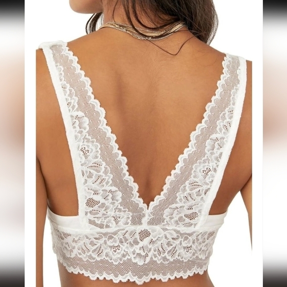 Free PEOPLE intimately essential longline bralette bra ivory xs - Picture 4 of 9
